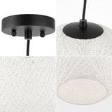 Lacey Bohemian Minimalist Iron/Rope Woven Globe LED Pendant