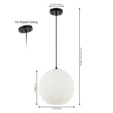 Lacey Bohemian Minimalist Iron/Rope Woven Globe LED Pendant