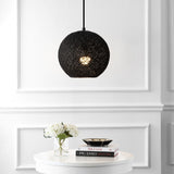 Lacey Bohemian Minimalist Iron/Rope Woven Globe LED Pendant
