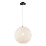 Lacey Bohemian Minimalist Iron/Rope Woven Globe LED Pendant