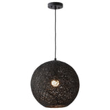 Lacey Bohemian Minimalist Iron/Rope Woven Globe LED Pendant