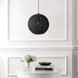 Lacey Bohemian Minimalist Iron/Rope Woven Globe LED Pendant