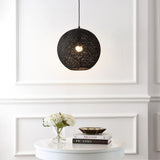 Lacey Bohemian Minimalist Iron/Rope Woven Globe LED Pendant