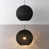 Lacey Bohemian Minimalist Iron/Rope Woven Globe LED Pendant