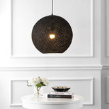 Lacey Bohemian Minimalist Iron/Rope Woven Globe LED Pendant