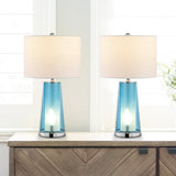 Tryon Modern Minimalist Glass/Iron Nightlight LED Table Lamp - JONATHAN Y