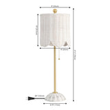 Celerie 27.5" Coastal Bohemian Rattan/Iron Scalloped Buffet LED Table Lamps with Pull Chain (Set of 2)