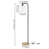Easton 60.75" Modern Minimalist Metal/Ribbed Glass LED Floor Lamp - JONATHAN Y