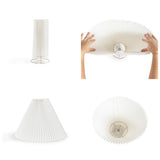 Aksel 17.25" Coastal Scandinavian Resin/Iron Sphere LED Table Lamp with Pleated Shade and Pull Chain - JONATHAN Y