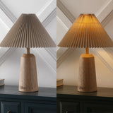 Arvid 20.5" Rustic Scandinavian Resin/Iron Lighthouse LED Table Lamp with Pleated Shade