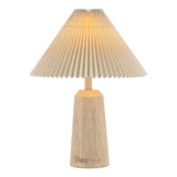 Arvid 20.5" Rustic Scandinavian Resin/Iron Lighthouse LED Table Lamp with Pleated Shade