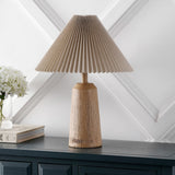 Arvid 20.5" Rustic Scandinavian Resin/Iron Lighthouse LED Table Lamp with Pleated Shade
