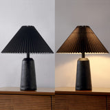 Arvid 20.5" Rustic Scandinavian Resin/Iron Lighthouse LED Table Lamp with Pleated Shade