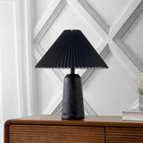 Arvid 20.5" Rustic Scandinavian Resin/Iron Lighthouse LED Table Lamp with Pleated Shade