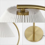 Devon 60.5" Modern Glam Metal Arc LED Floor Lamp with Pleated Shade