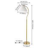 Devon 60.5" Modern Glam Metal Arc LED Floor Lamp with Pleated Shade