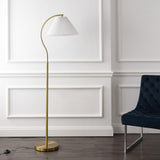 Devon 60.5" Modern Glam Metal Arc LED Floor Lamp with Pleated Shade