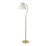 Devon 60.5" Modern Glam Metal Arc LED Floor Lamp with Pleated Shade