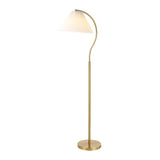 Devon 60.5" Modern Glam Metal Arc LED Floor Lamp with Pleated Shade
