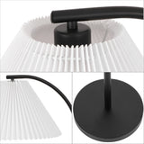 Devon 60.5" Modern Glam Metal Arc LED Floor Lamp with Pleated Shade