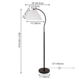 Devon 60.5" Modern Glam Metal Arc LED Floor Lamp with Pleated Shade
