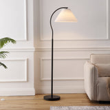 Devon 60.5" Modern Glam Metal Arc LED Floor Lamp with Pleated Shade