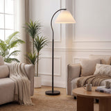 Devon 60.5" Modern Glam Metal Arc LED Floor Lamp with Pleated Shade