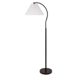 Devon 60.5" Modern Glam Metal Arc LED Floor Lamp with Pleated Shade