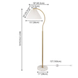 Devon 60.5" Modern Glam Metal Arc LED Floor Lamp with Pleated Shade