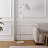 Devon 60.5" Modern Glam Metal Arc LED Floor Lamp with Pleated Shade