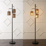 Isla 70.75" 3-Light Mid-Century Bohemian Metal/Rope LED Floor Lamp - JONATHAN Y