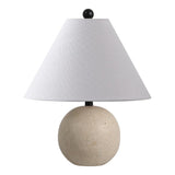 Liza 16" Modern Minimalist Travertine Globe LED Table Lamp