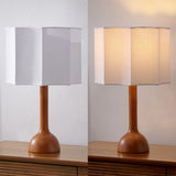Lisbet 21" Mid-Century Modern Tubular Gourd Resin LED Table Lamp with Octagonal Shade
