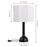 Lisbet 21" Mid-Century Modern Tubular Gourd Resin LED Table Lamp with Octagonal Shade