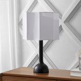 Lisbet 21" Mid-Century Modern Tubular Gourd Resin LED Table Lamp with Octagonal Shade