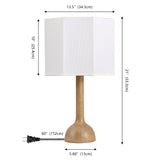 Lisbet 21" Mid-Century Modern Tubular Gourd Resin LED Table Lamp with Octagonal Shade
