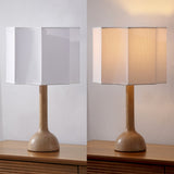 Lisbet 21" Mid-Century Modern Tubular Gourd Resin LED Table Lamp with Octagonal Shade