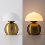 Kanya 7.3 in. Modern Minimalist Metal and Glass Rechargeable Integrated Touch Sensor Dimmable LED Table Lamp