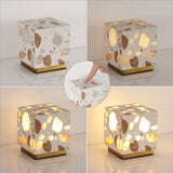 Lara 4.63" Modern Glam Terrazzo Rechargeable/Cordless Dimmable Integrated LED Mini Table Lamp with Touch Sensor Set 2