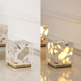 Lara 4.63" Modern Glam Terrazzo Rechargeable/Cordless Dimmable Integrated LED Mini Table Lamp with Touch Sensor Set 2