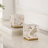 Lara 4.63" Modern Glam Terrazzo Rechargeable/Cordless Dimmable Integrated LED Mini Table Lamp with Touch Sensor Set 2