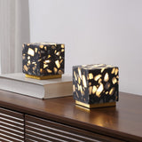 Lara 4.63" Modern Glam Terrazzo Rechargeable/Cordless Dimmable Integrated LED Mini Table Lamp with Touch Sensor Set 2