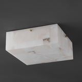 Giulia 13" 2-Light Modern Contemporary Alabaster/Iron Square LED Flush Mount