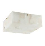 Giulia 13" 2-Light Modern Contemporary Alabaster/Iron Square LED Flush Mount