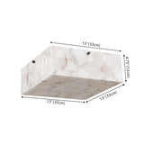 Giulia 13" 2-Light Modern Contemporary Alabaster/Iron Square LED Flush Mount