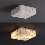 Giulia 13" 2-Light Modern Contemporary Alabaster/Iron Square LED Flush Mount