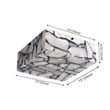 Giulia 13" 2-Light Modern Contemporary Alabaster/Iron Square LED Flush Mount