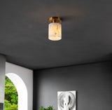 Jules 5.13" 1-Light Modern Contemporary Alabaster/Iron Cylinder LED Semi Flush Mount