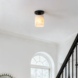 Jules 5.13" 1-Light Modern Contemporary Alabaster/Iron Cylinder LED Semi Flush Mount