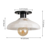 Amara 10" 1-Light Mid-Century Classic Alabaster/Iron LED Semi Flush Mount